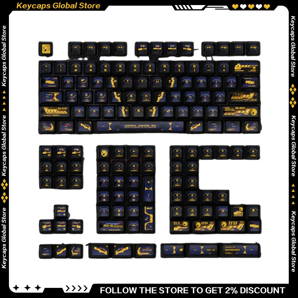 

PIIFOX Banshee Keycap Set Resin Transparent Five-sided Sublimation Personalize Anime Keycaps Customized Keyboard Accessories