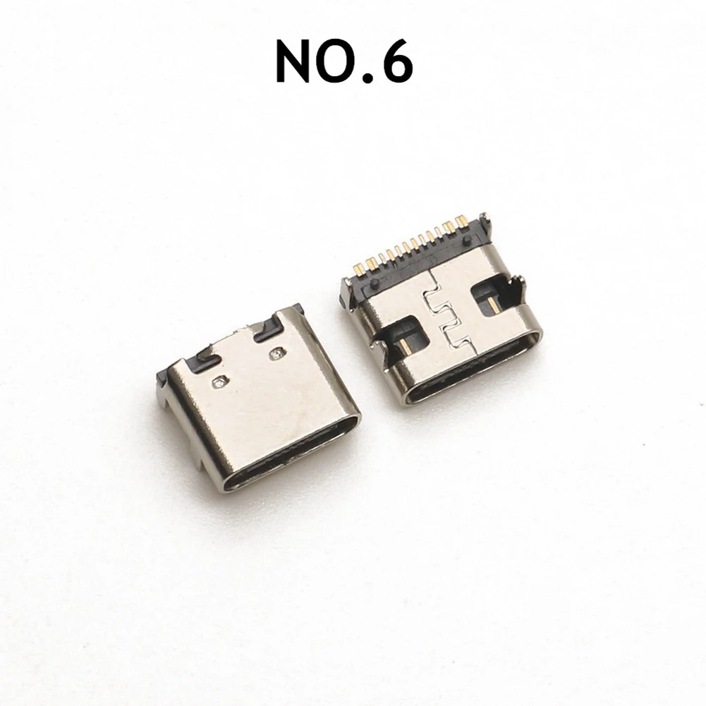 100 Stks/partij 10 Modellen Type-C Usb Opladen Dock Connectoren Mix 6pin En 16pin Gebruik Voor Telefoon En Digitale Product Reparatie Kits