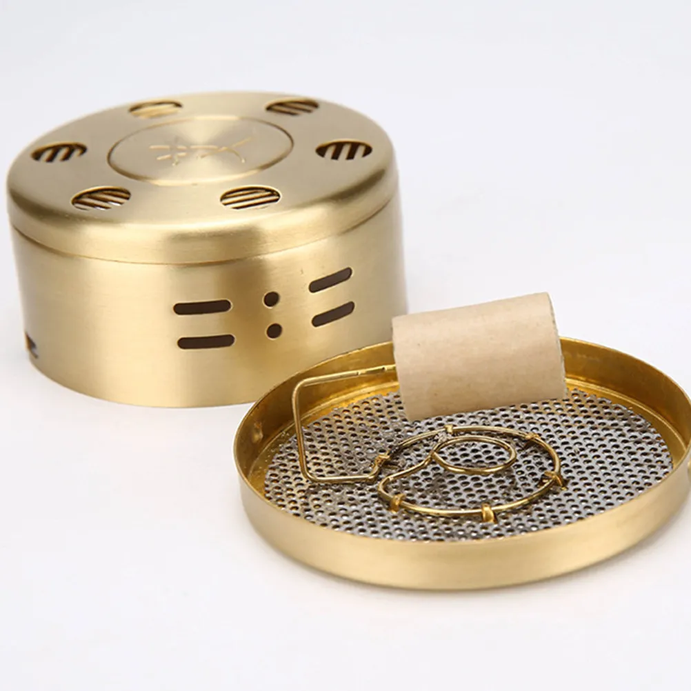 1Set High Temperature Resistant Pure Copper Moxibustion Box Smokeless Portable Health Care Device for Joint Muscle Pain Relief