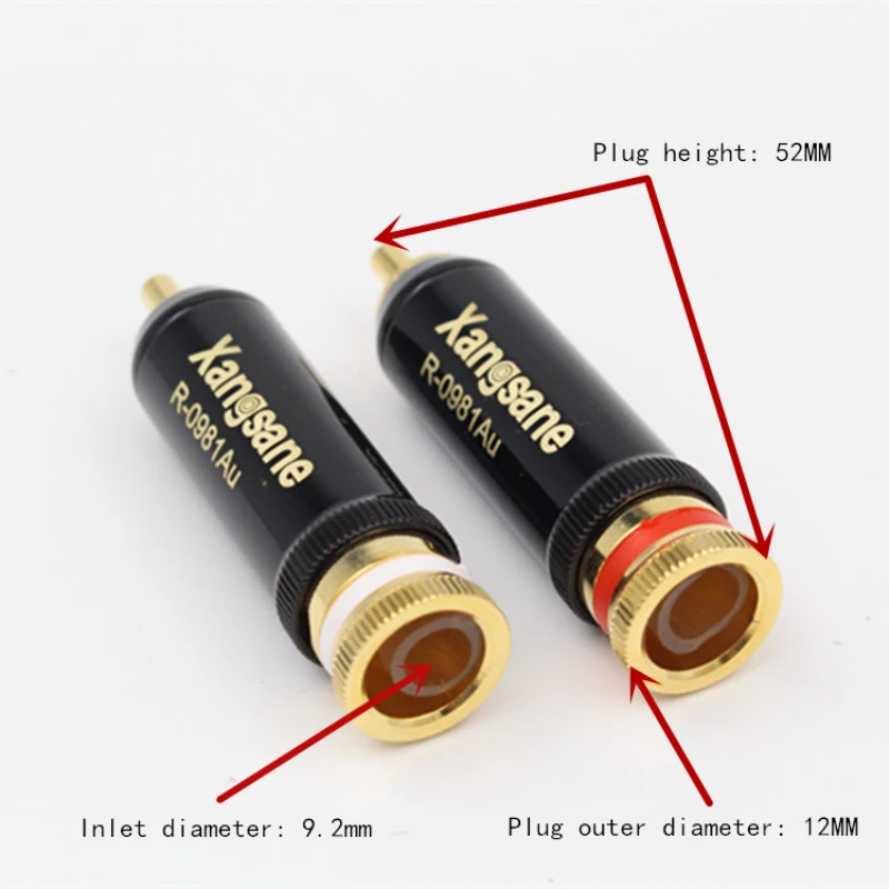 하이엔드 오디오 애호가 자동 잠금 RCA 플러그, 금도금 오디오 케이블 어댑터, DIY 신호 라인 커넥터