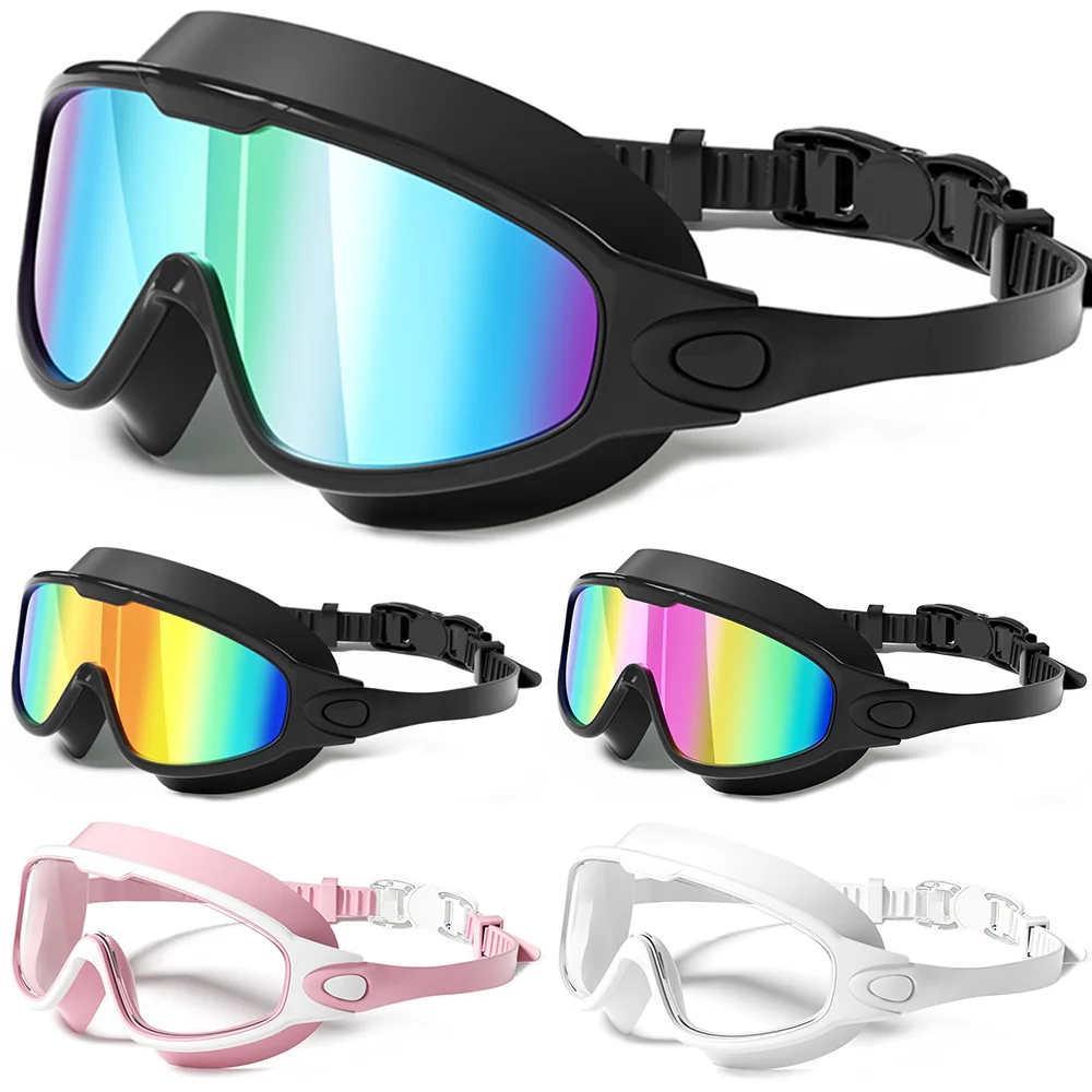 Weitwinkel-Schwimmbrille Schwimmbrille Ohne Leckage Anti-Beschlag UV-Schutz 180° °   Clear Vision Pool Beach Essentials Schwimmbrille für Erwachsene