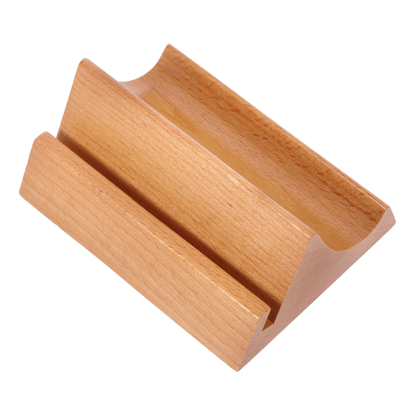 

Wooden Phone Stand Dual Slot Desk Organizer Calendar Holder Business Card Display Rustic Tabletop Base Holder Wooden Cards Base