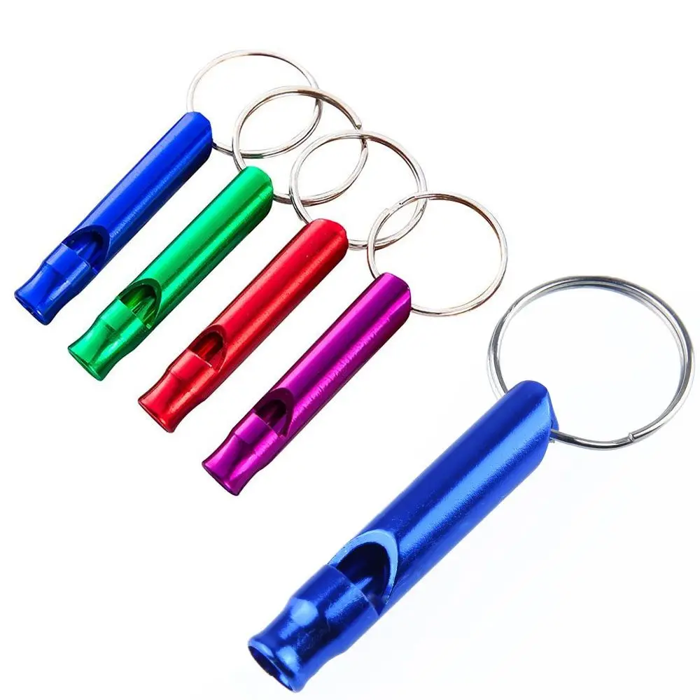 2PCS Camping Survival Whistle Small Size Colorful Whistle Aluminum Emergency Training Whistle With Keyring Outdoor EDC Tools