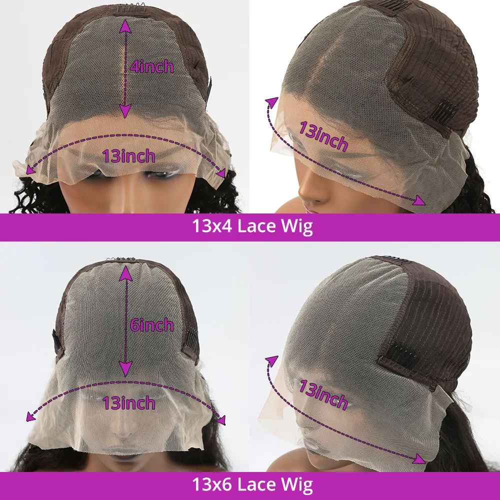 Nero 250 Densità 40 pollici Bone dritto 13x6 Frontale in pizzo Solo parrucche nere naturali per capelli umani 13 X 6 Parrucca frontale in pizzo HD