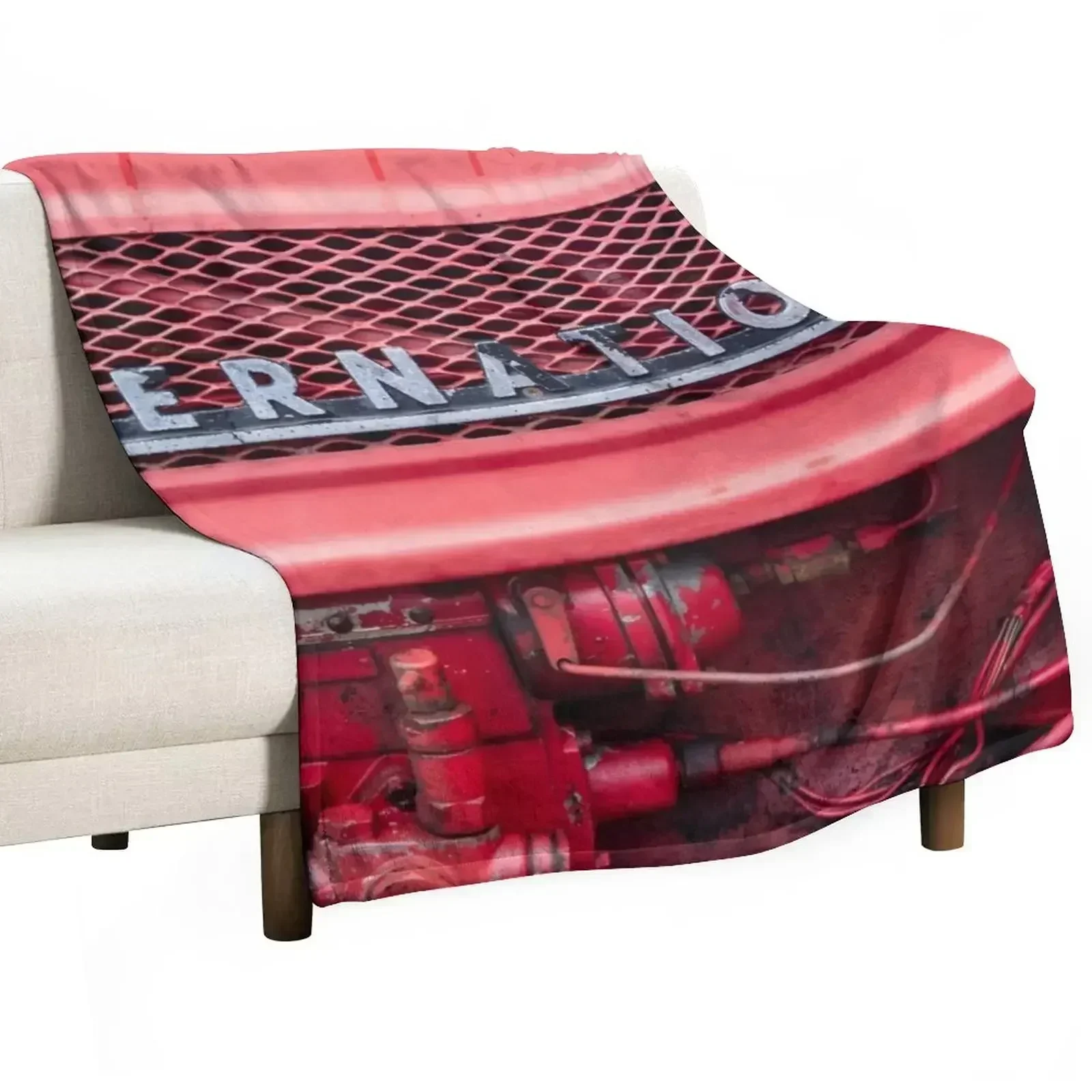 Vintage International Tractor Badge Throw Blanket Luxury Brand Decorative Sofas Heavy Beautifuls Luxury Designer Picnic Blankets