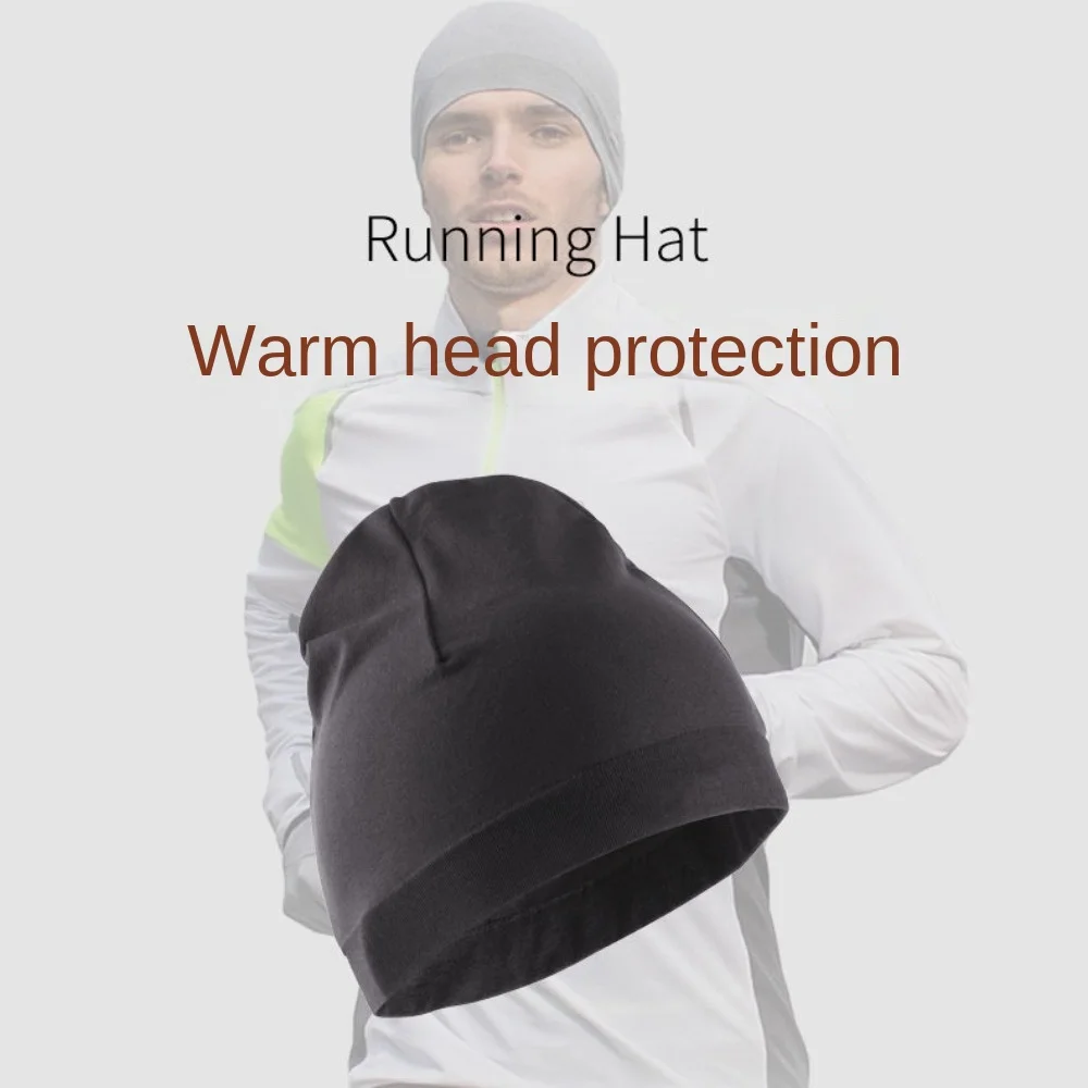 

Solid Color Winter Running Hats Windproof Warmer Sport Bonnet Sweat Absorption Quick Drying Sport Cap Running Winter Running