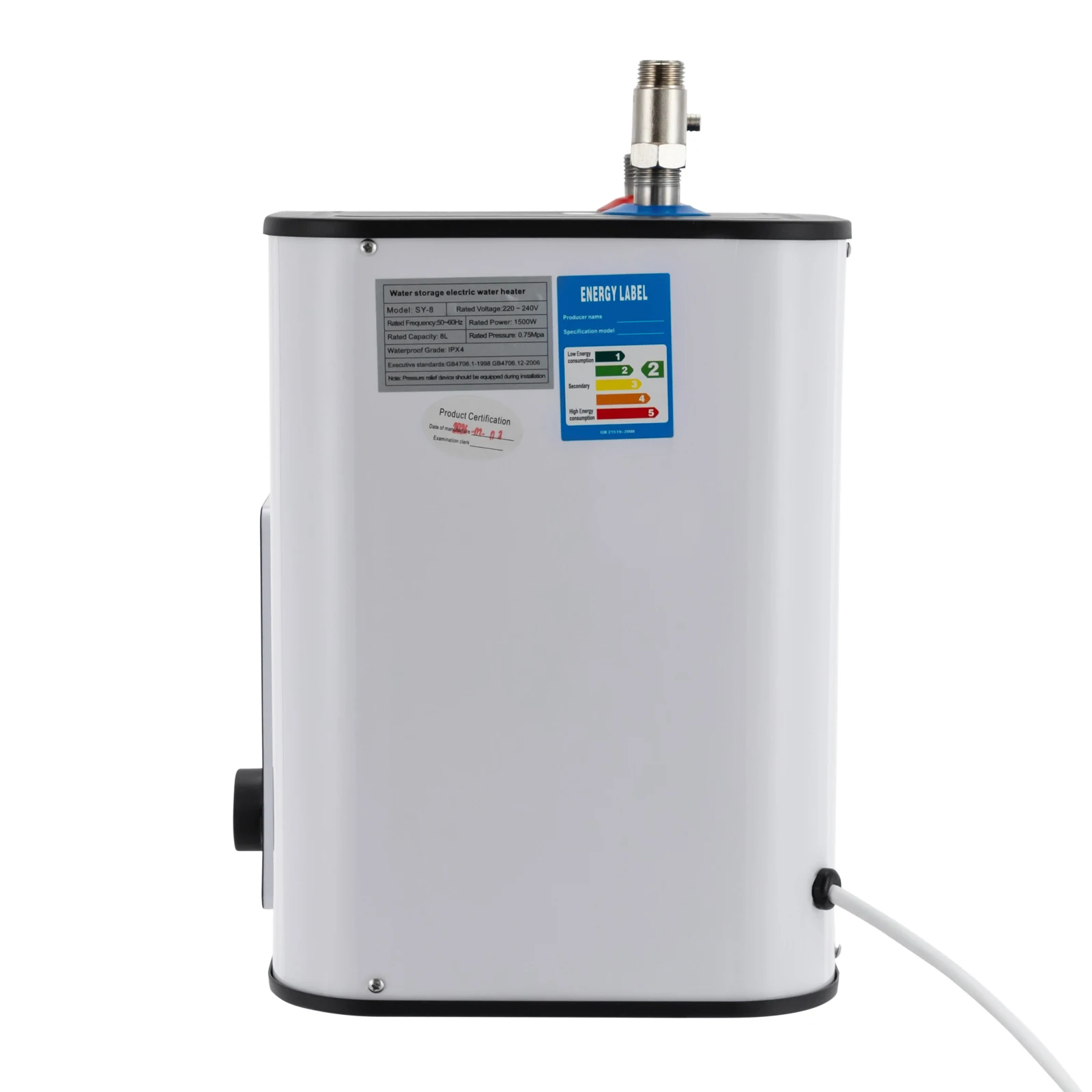 1500-W-Elektro-Mini-Warmwasserbereiter, sofort einsatzbereites Warmwassersystem mit 1,76-Gallonen-Tank für Küchen, Schränke, Wohnmobile, Bars – Detail 6