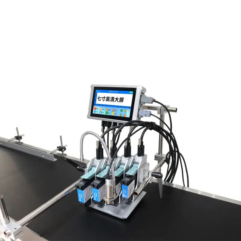 PM-7 Tij continue inkjetprinter Thermische batch vervaldatum Coder Afdrukken Online inkjetprinter voor plastic fles