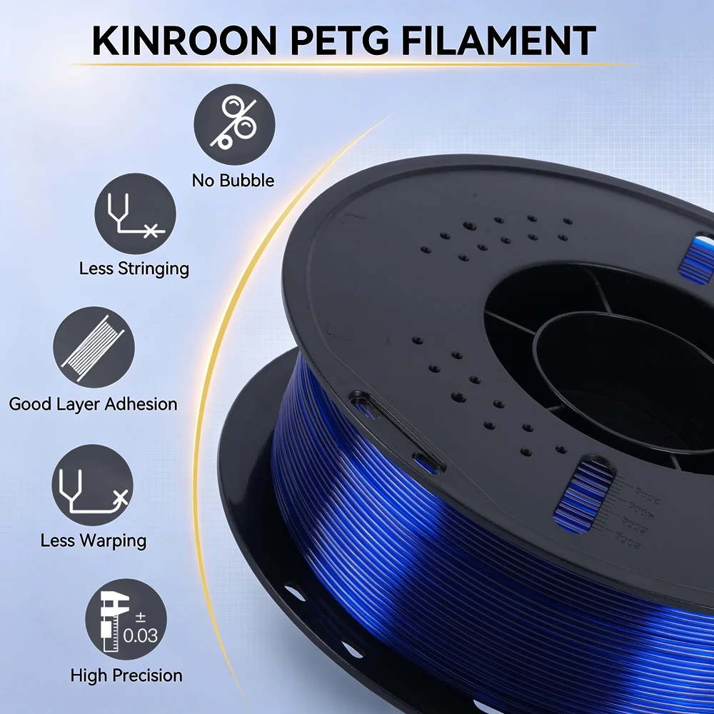 KINGROON PETG 3D Printer Filament 1.75mm 5/10KG Mix Color 3D Printing Material 1KG/Roll Non-Toxic PETG For FDM 3dprinter