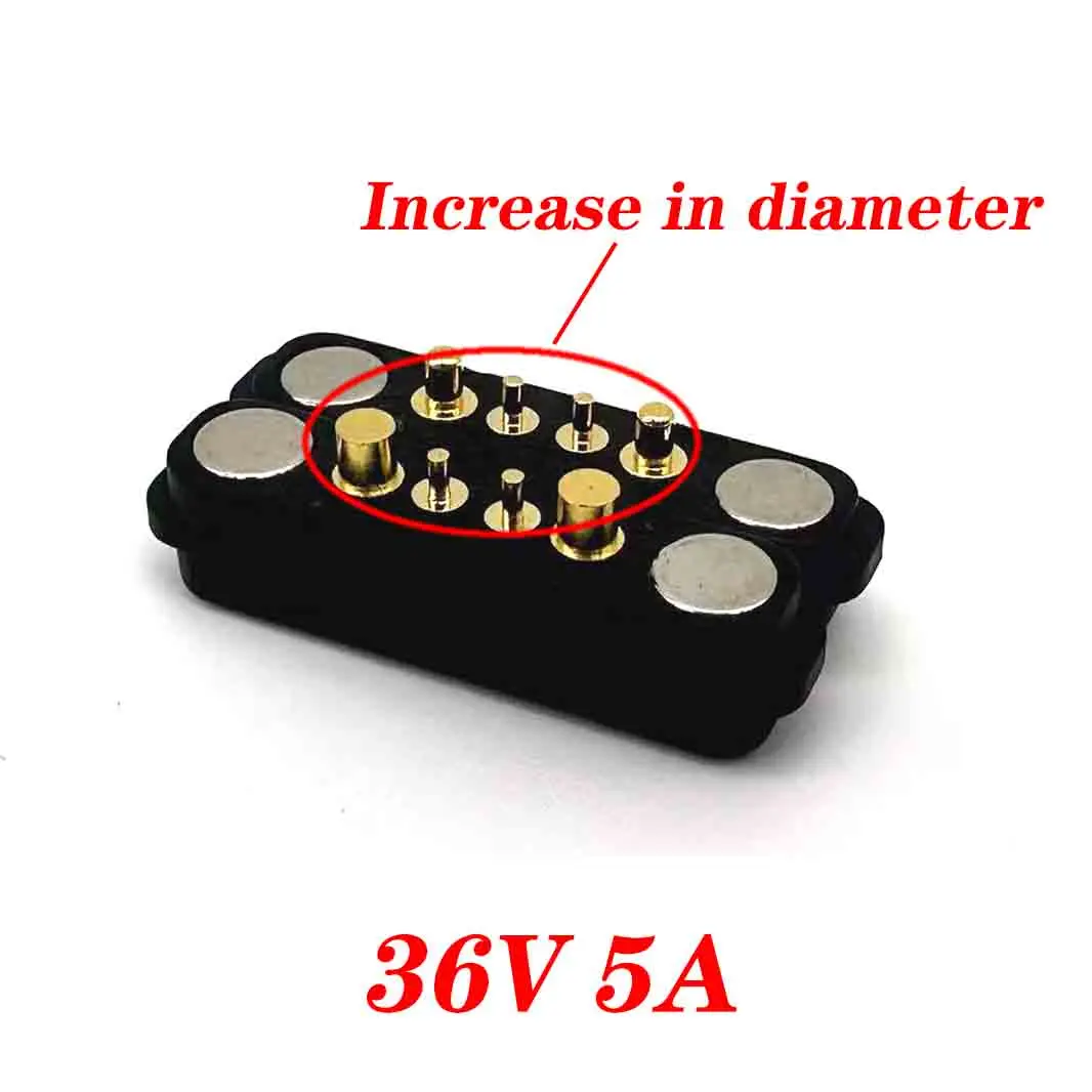 1Pair 36V5A Magnetic Pogo Pin Connector 2P 3P 4P-10P Pogopin Male Female 2.54 MM Spring Loaded DC Magnet Connector Power Socket