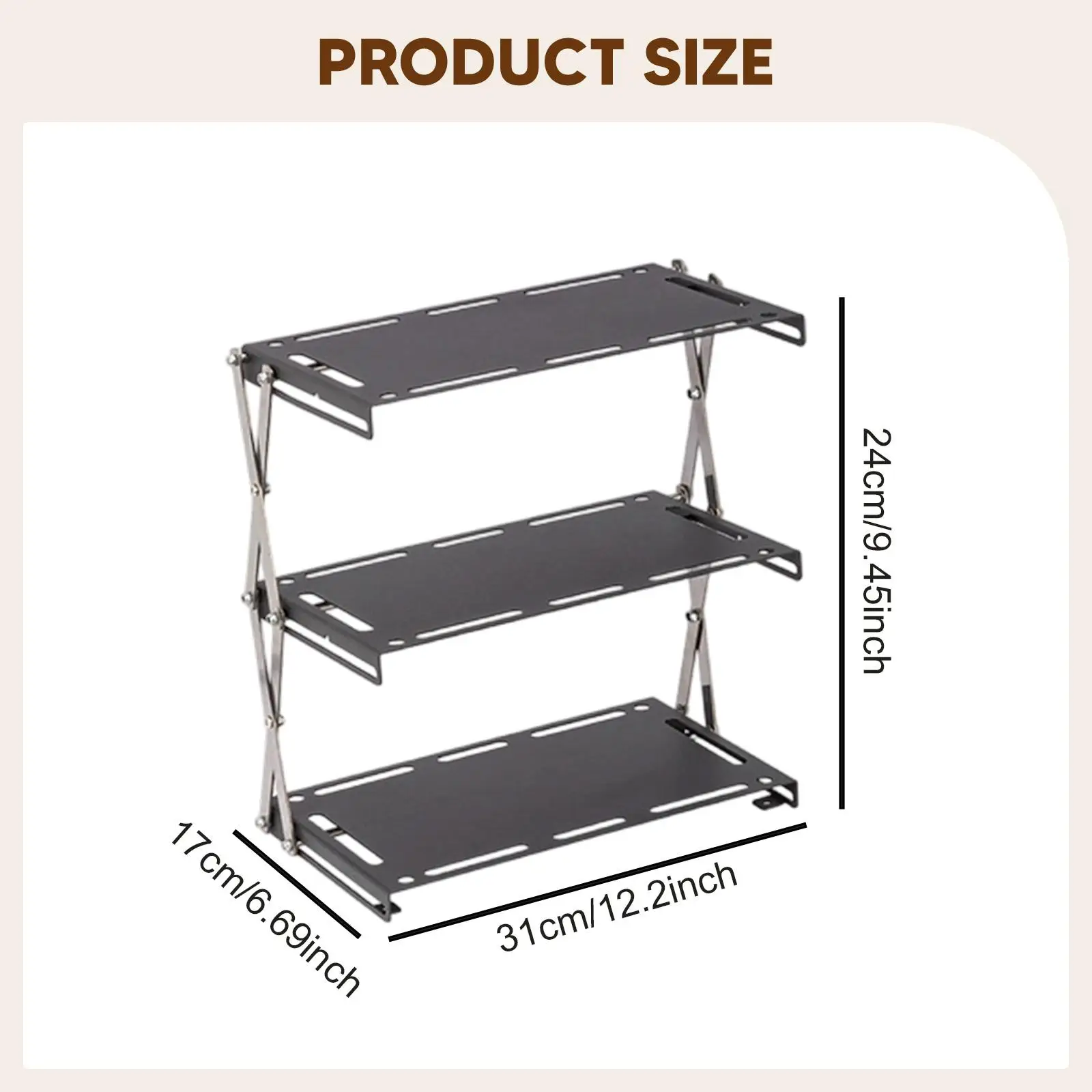 أرفف تخزين قابلة للطي، رف عرض متعدد الطبقات للمنزل الداخلي والخارجي