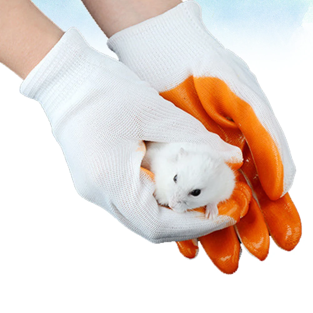 1Pair Anti-Bite Gloves Animal Handling Protection Thickened Rubber Breathable for Small Pets Hamster Squirrel Scratch Resistant