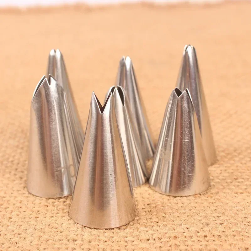 7pcs Different Styles Icing Piping Nozzles Leaf Leaves Stainless Steel Nozzles Set For Cake Tool Cupcake Pastry Tips Tools