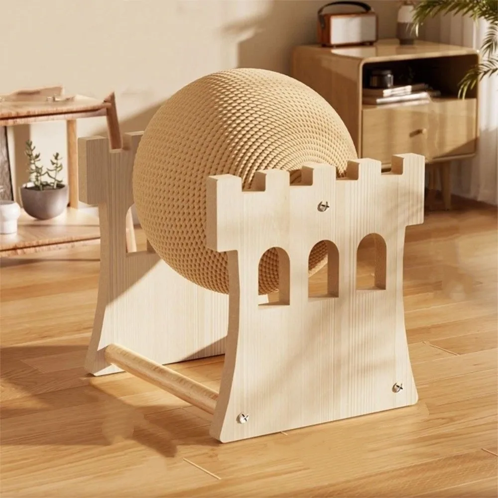 

Sisal Rope Cat Scratching Ball Grinding Paw Wear-Resistant Kitten Scratch Board Wooden Stable Cat Scratcher Toy Training