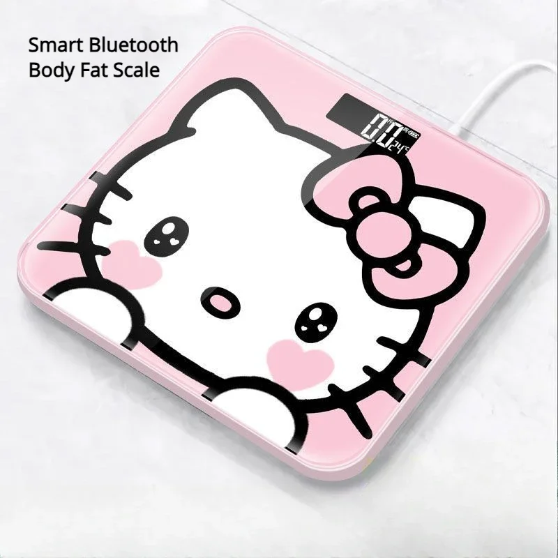 

Kawaii Hello Kitty Smart Bluetooth Body Fat Scale Precise Electronic Scale Rechargeable Home Use Fitness Healthy Fat Scale