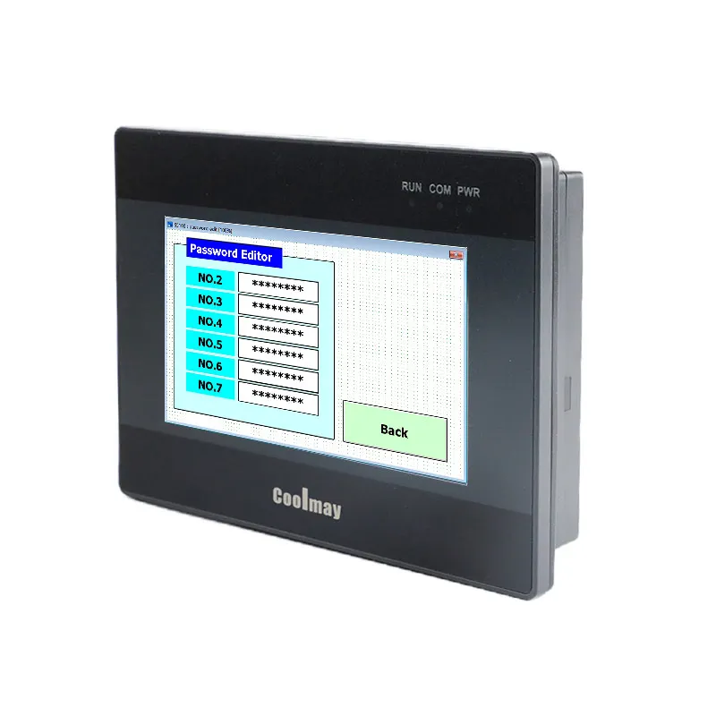 Coolmay 4.3" HMI PLC All In One MX3G-43C Series plc Controller Built-in Analog Input and Output 5AD2DA Support MODBUS RTU