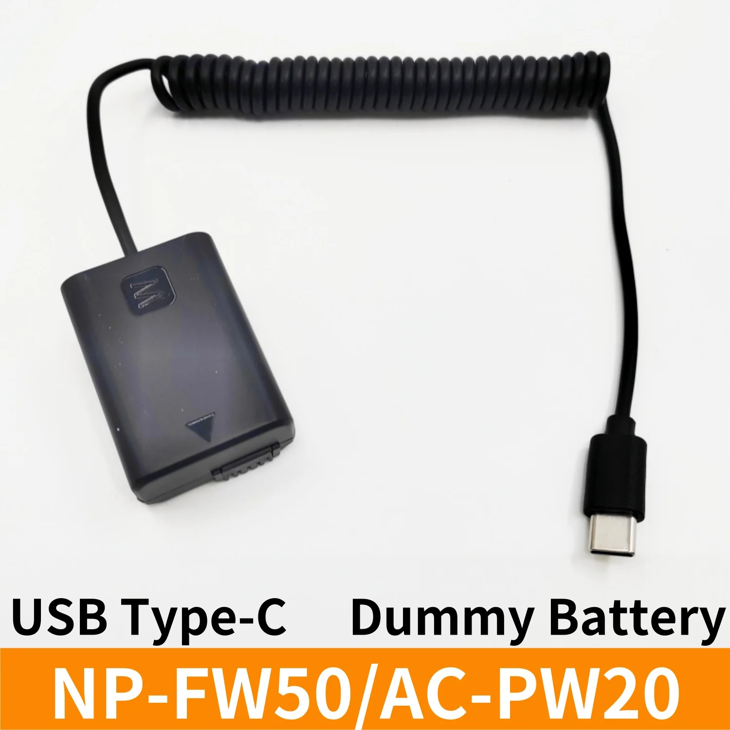 

NP-FW50 Dummy Battery USB TYPE C to AC-PW20 DC Coupler for Sony A6000 A6300 A6400 A6500 ZV-E10 A7M2 A7S2 A7RII Camera