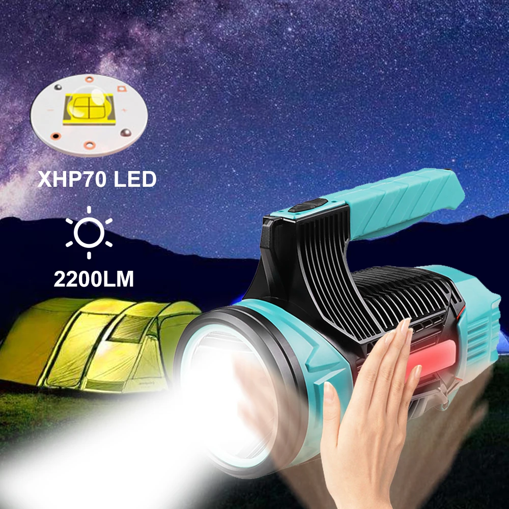 

Sobaldr Multifunctional XHP70 LED Night Fishing Strong Light Searchlight Outdoor Portable Light Built in 7*2000mA 18650 Battery