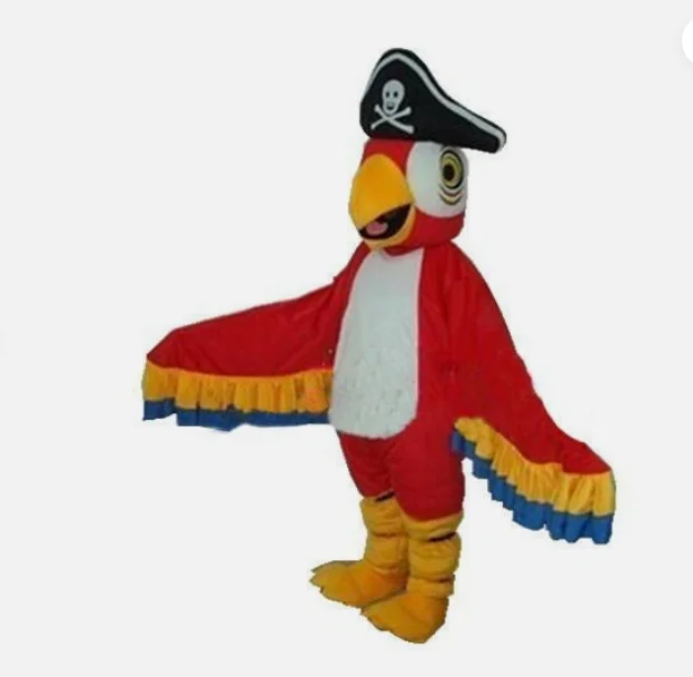 

New Adult Hot Sale LOVE Festival Red Parrot Pirate Bird Mascot Costume Christmas Fancy Dress Halloween Mascot Costume Free Ship
