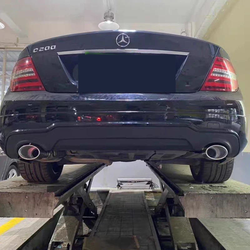 Car Exhaust Parts For Mercedes-Benz W204 C180 C200 C260 Upgrade C300 Dual Outlet Tailpipe Muffler Exhaust System
