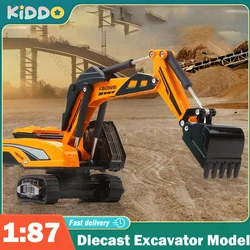 1:87 Excavator Diecast Alloy Tractor Static Engineering Model Simulation Engineering Vehicle Children Gifts Construction Toys