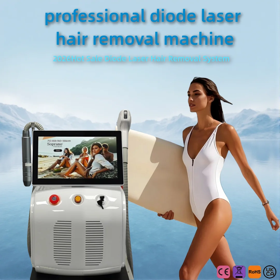 

Новинка 2026 года: Аппарат для лазерной эпиляции Ice Titanium Soprano Diode 4000 Вт, 808 нм, 755 нм (александрит), 1064 нм, 4 волны, трехволновая технология Perma