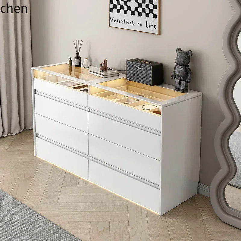 GZ-1 Lig Luxury Premium Sense Bucket Cabinet Bedroom Simple Living Room Dining Side Cabinet Solid Wood Storage Cabinet Locker Fu