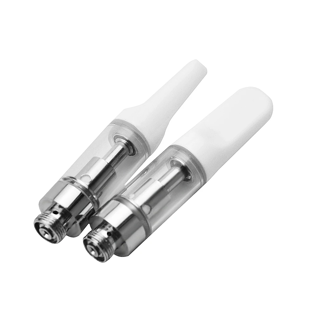 10pcs/Lot Longmada Empty Cartridges CBD Disposible Vape Atomizer 1.0ml Tank Ceramic Coil 510 Thick Oil Carts For Preheat Battey