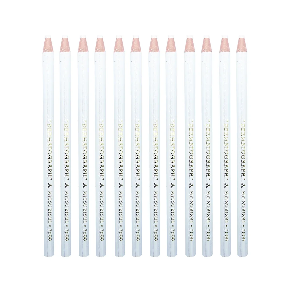 12Pcs/lot Japan Black Pencil Colored Pencil Dermatograph K7600 Oil-Based Paper Wrapped For Tattoo Eyebrow Marker Paint Pencil