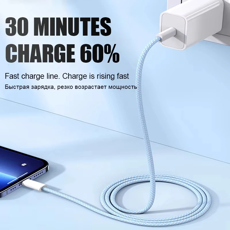 35W USB Type C To C Cable For Apple iPhone 16 15 Pro Max Plus Mini Fast Charging Colorful Data Line 2M 1M Phone Accessory