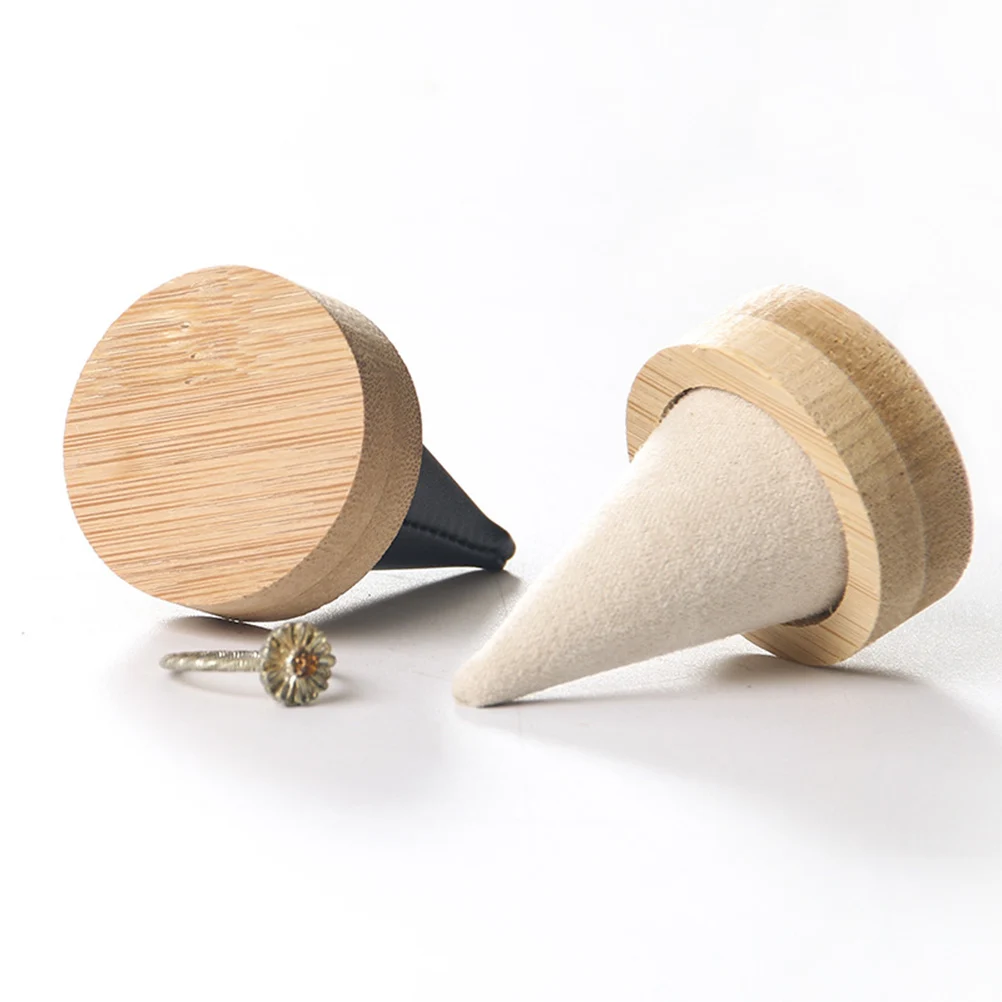 

1pc Solid Wood Display Fingertips Shape Jewelry Holder Storage Gifts Jewelry Storage Rack Ring Rack