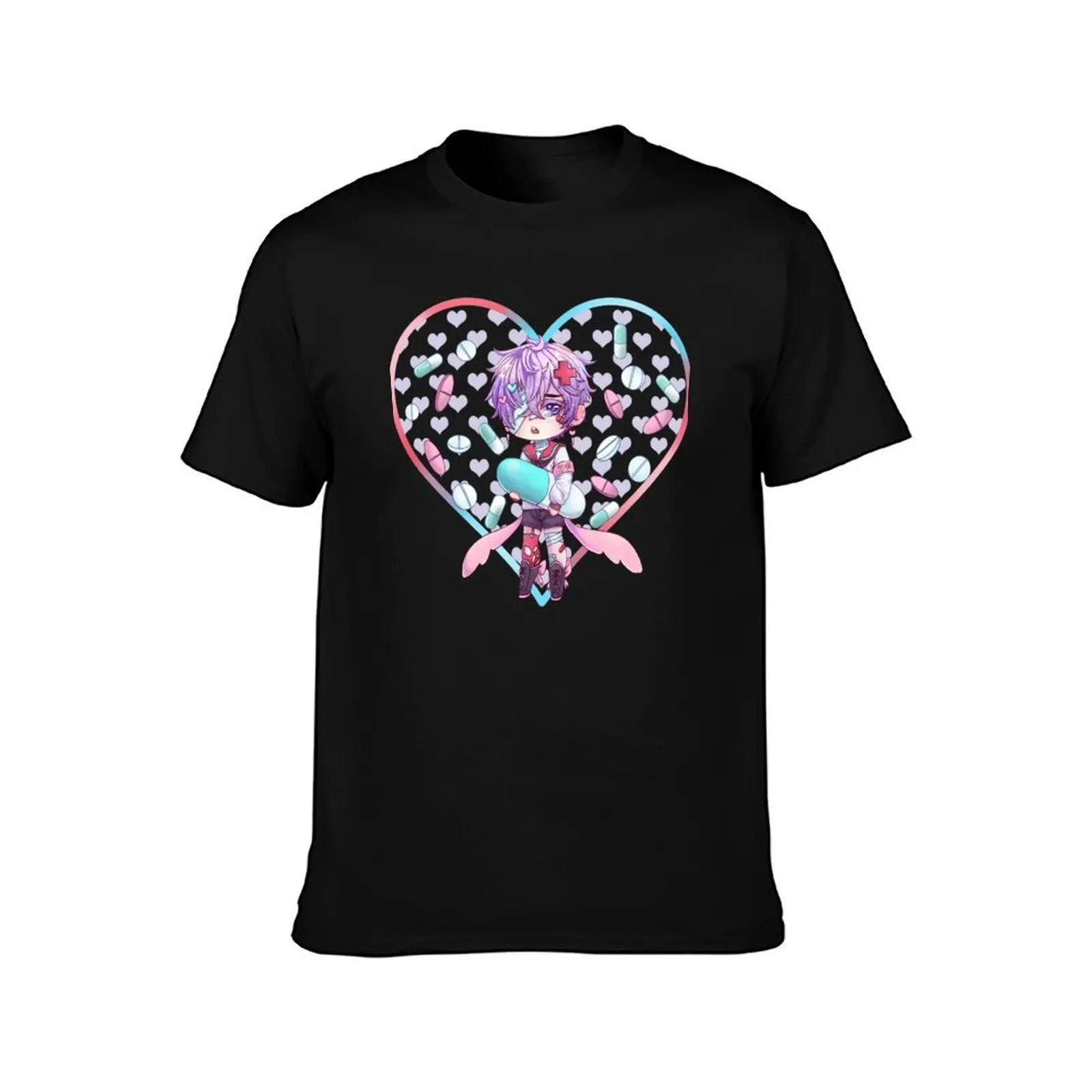 Crying Menhera Boy T-Shirt, Summer Casual Cotton Tee, Oversized Streetwear Tops, Vintage Graphic Print, Loose Fit Short Sleeve