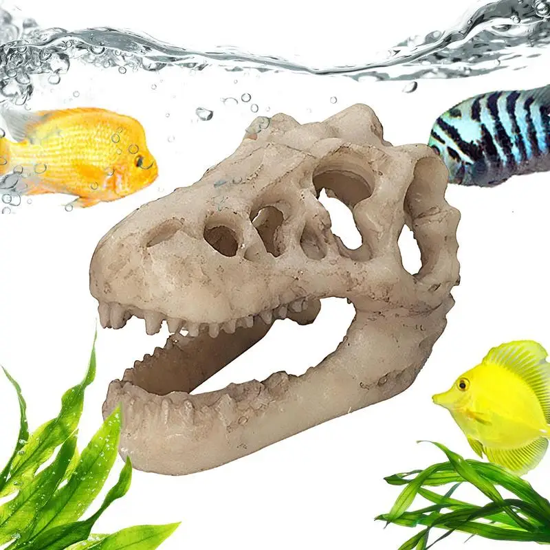 Aquarium Dinosaur Skull Decoration Reptile Water Plant And Landscaping Simulation Skull Fish Tank Aquarium And Fish Tank Ornamen