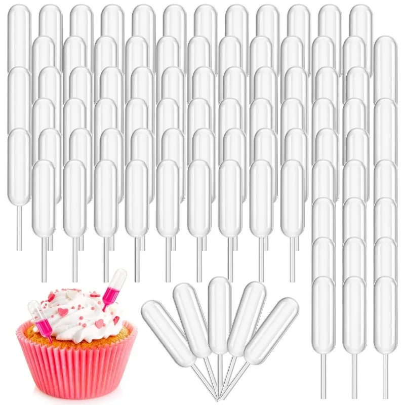 50-200PC Mini Plastic Pipettes For Dessert,Gel Dropper,Pasta Cake,Sauce Sprayer,Ice Cream,Cupcake Decoration,Juice Liquid Infuse