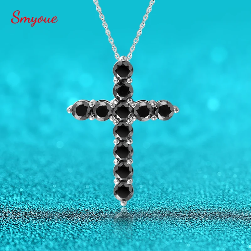 smyoue preto moissanite colar para as mulheres hip hop pingente original s925 joias de prata esterlina diamante de laboratorio atacado mm mm mm 01