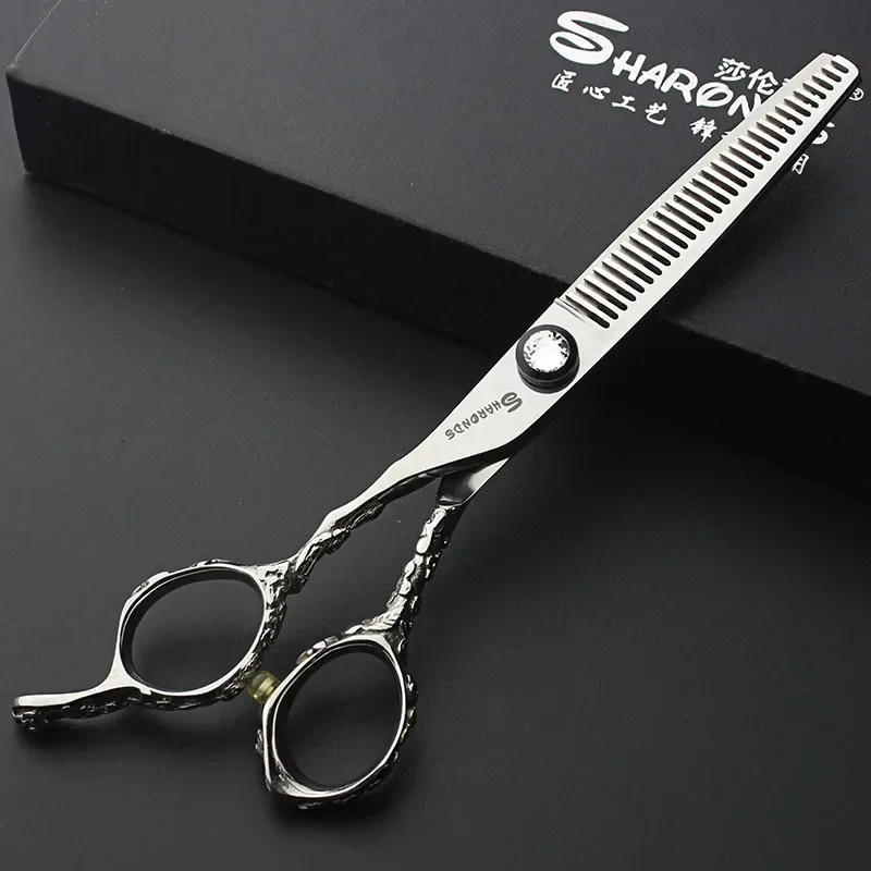 6 Inch Professional Left Hand Hairdresser Scissors Willow Shears Thinning Teeth Scissors Lefty Hairdressing Scissors Cutting Set