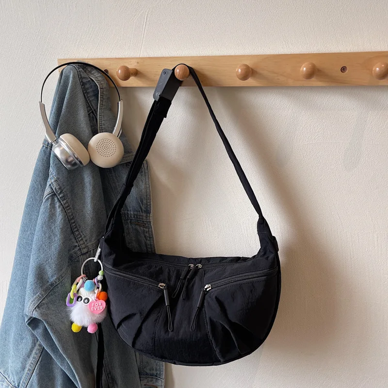 

Холщовая сумка большой емкости для женщин, лето 2025, новая повседневная нишевая сумка через плечо на одно плечо, пригородная сумка для пельменей