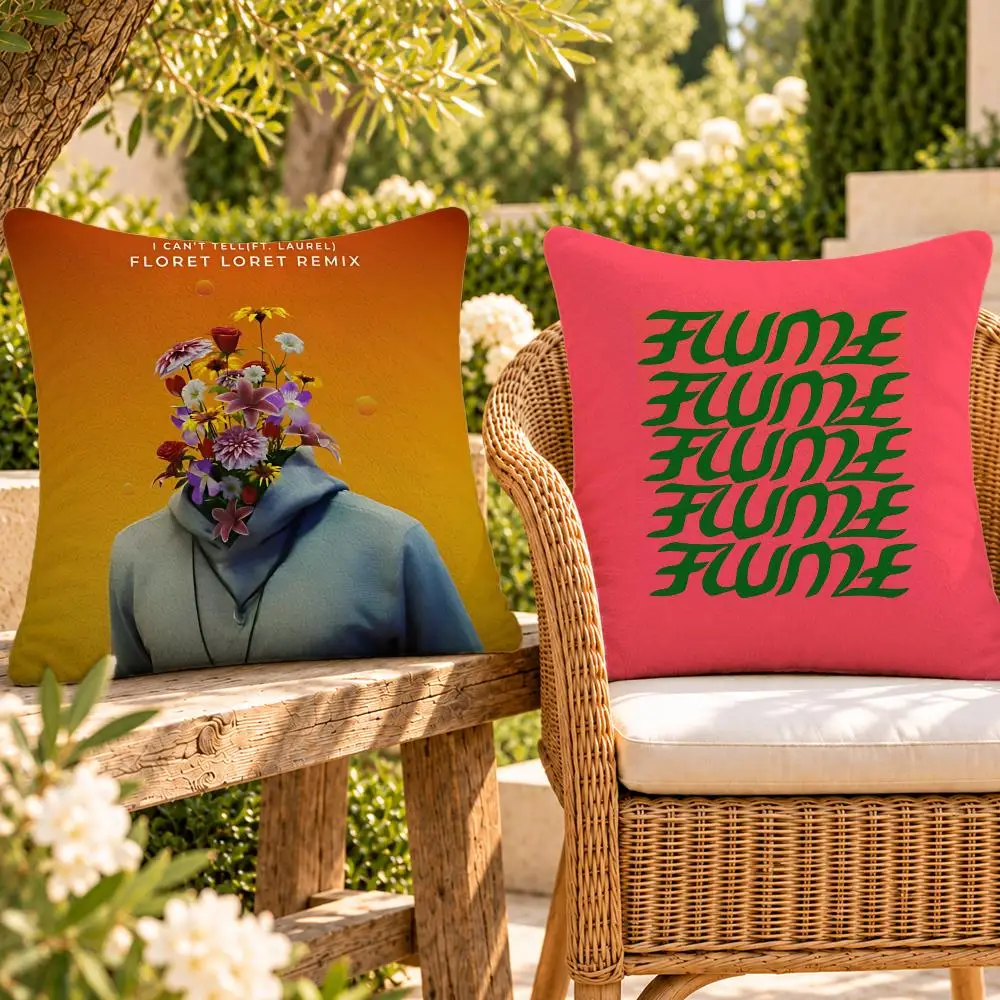 Music Electronic Producer Flume Cushion Cover Soft Plush Throw Pillow Cover Washable Sofa Bed Patio Chair Home Decor