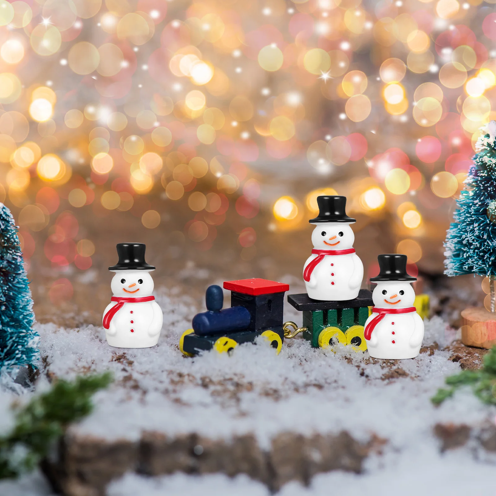 

Cute 3D Mini Snowman Ornaments 20pcs Resin Christmas Xmas Decor Craft Micro Landscape DIY Party Accessory Set