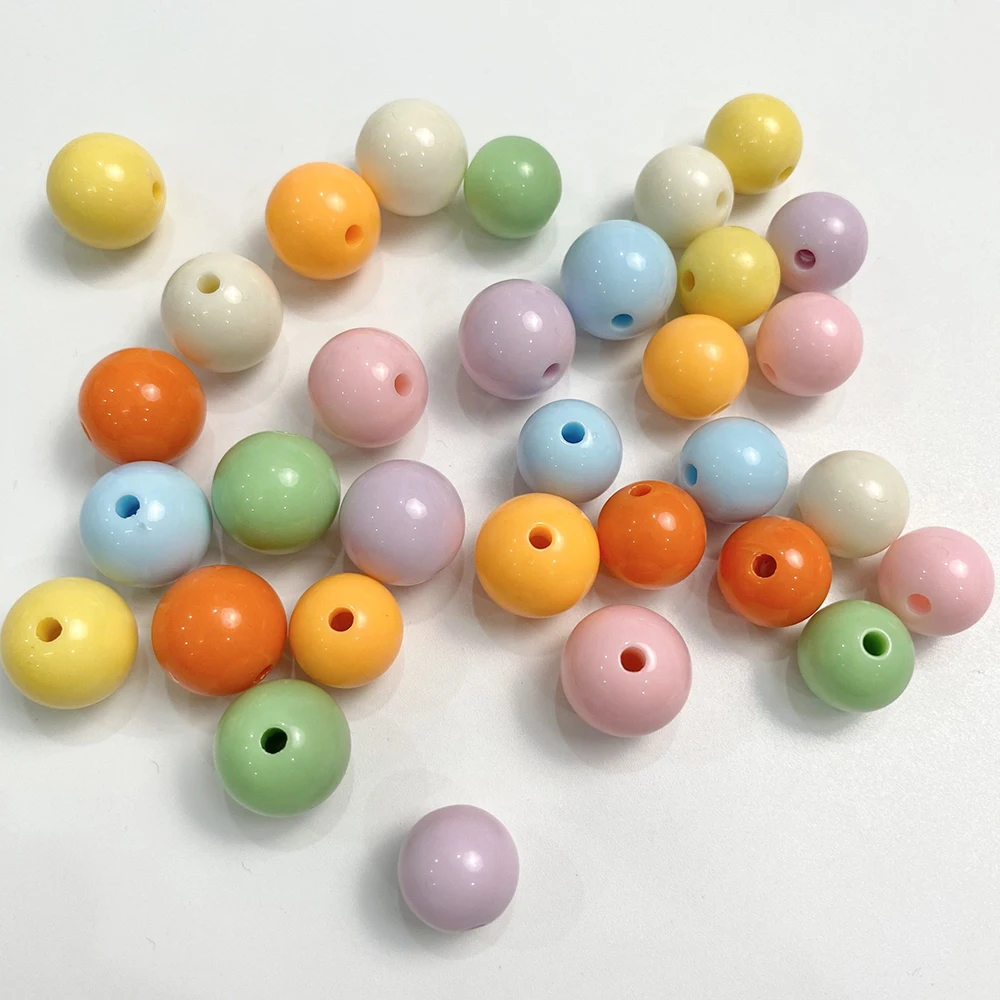 Acrylic Beads 14mm 16mm Candy Color Smooth Round Beads To Needlework Handmade Necklace Bracelet Crafts For DIY Jewelry Making