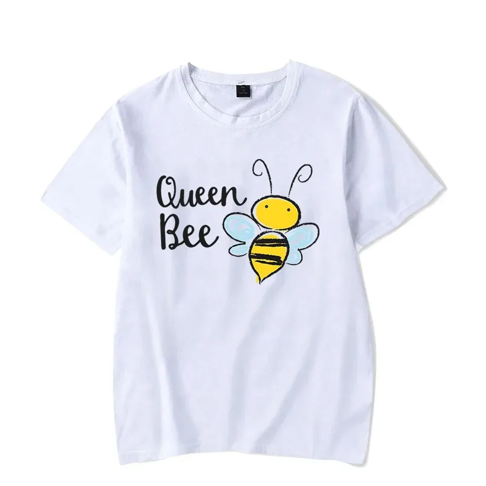 Matching Family Outfits King and Queen Bee Couples T Shirts Mommy Daddy and Baby Bee Kids Clothes Girls Cartoon Family Look Top