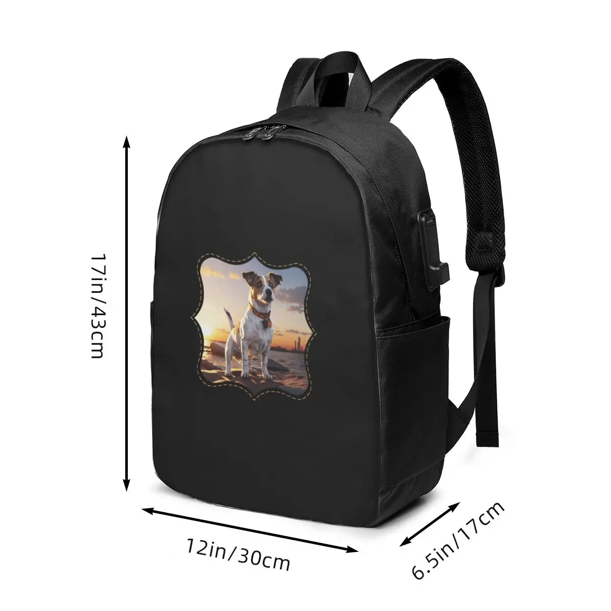 Picture 7: Jack Russell Dog At Sunset Backpack Travel Notebook Bag Computer College Student School Bag Laptop Shoulder Bags for Men Women