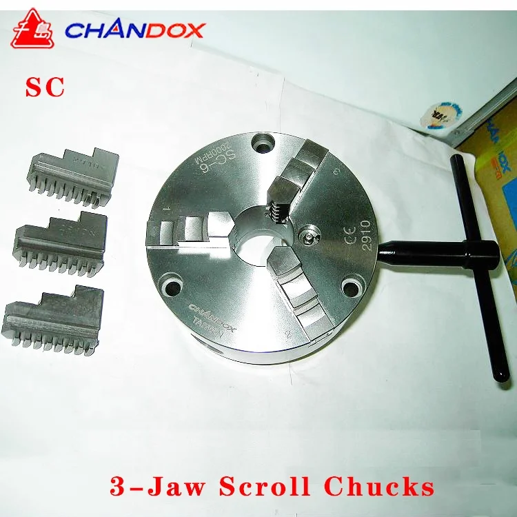 Taiwan CHANDOX 6-inch Manual Chuck SC-6 CHANDOX 3 Jaw Lathe Chuck Self-centering Chuck SC-3 4 5 6 7 8 9 10 12