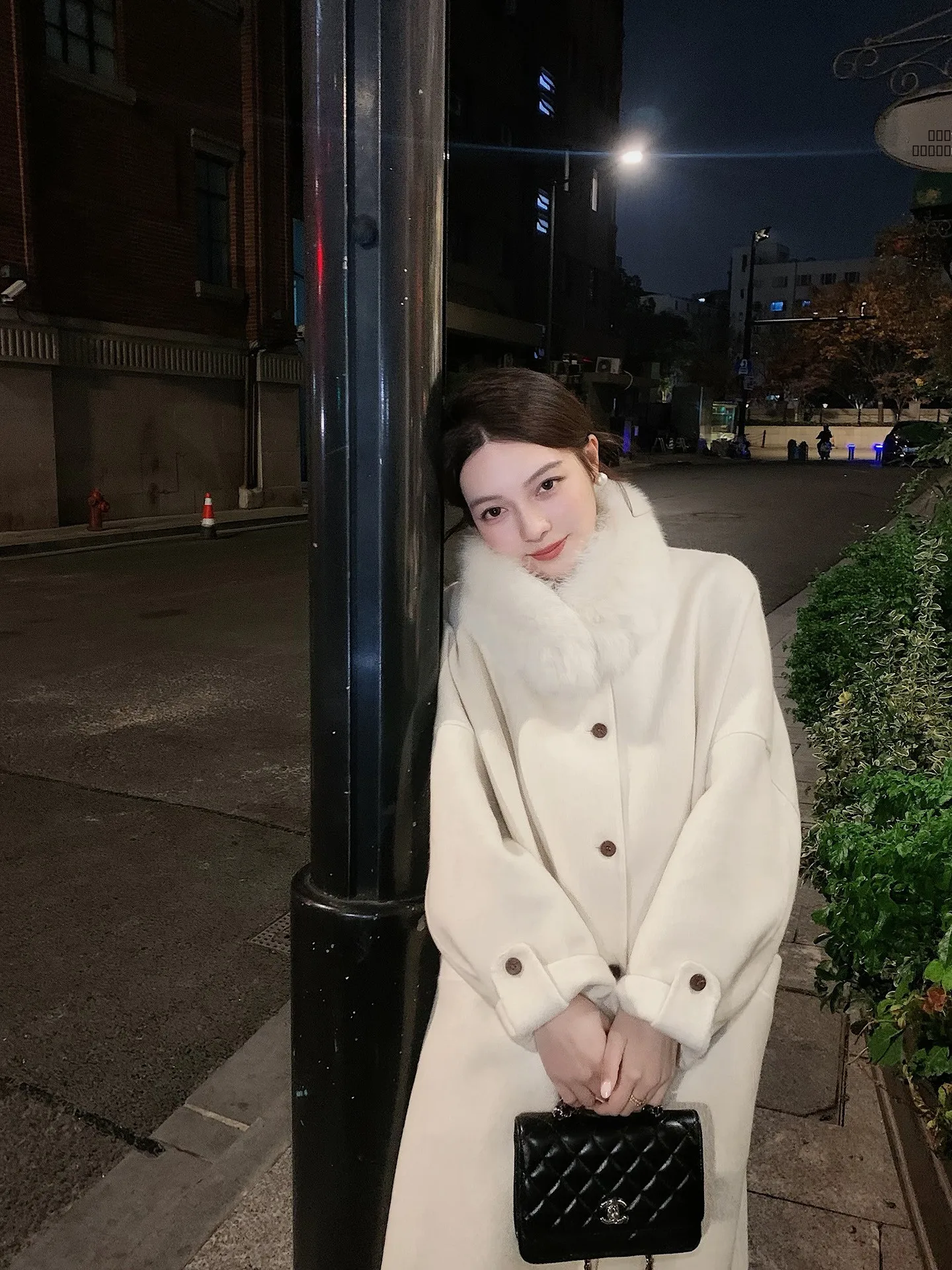 

Nini Snow Country Train Fur Collar Double-Faced Woolen Coat Women's Mid-Length Korean Sle Woolen Outerwear