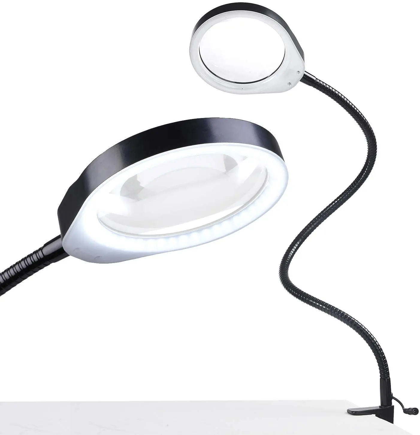 10x Clip Big Magnifying Glass Lamp Magnifier White Optical Glass Magnifier Goose neck for PCB Precision Parts Inspection,Salon