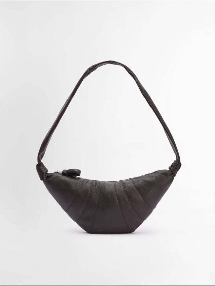 

LM Neutral Grain Cowhide Croissant Bag Dark Chocolate Color Niche Design Croissant Bag Luxury Brand Crossbody Bag