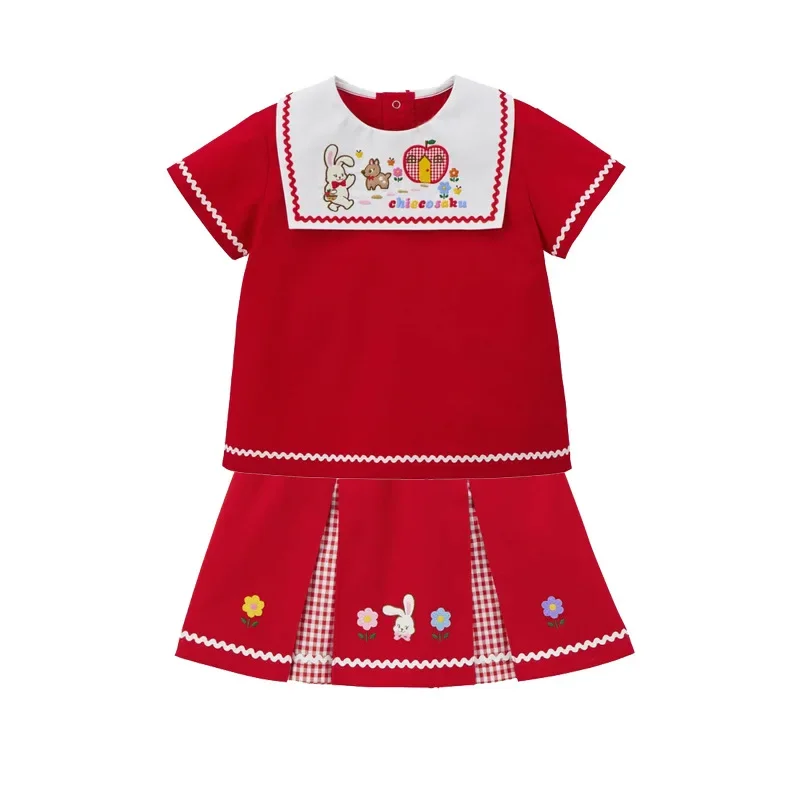 Short Skirt Children\'s Clothing Summer New Cartoon Rich Rabbit Embroidered Skirt Girl