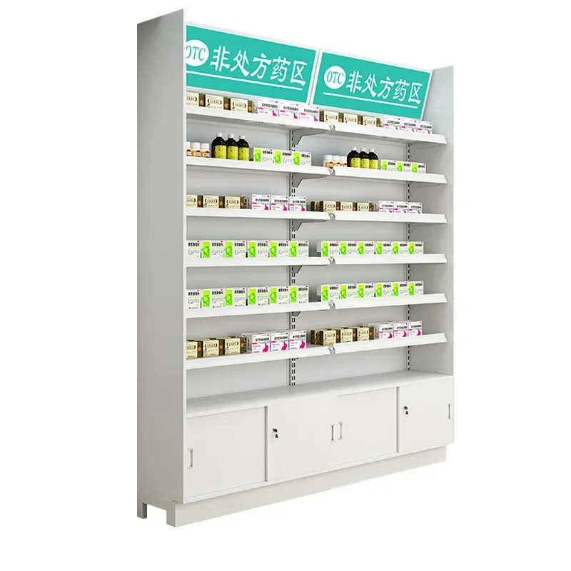Pharmacy Shelf Display Rack Medicine Cabinet Western Medicine Cabinet Glass Front Desk Cabinet Displ ay Cabi net Clinic