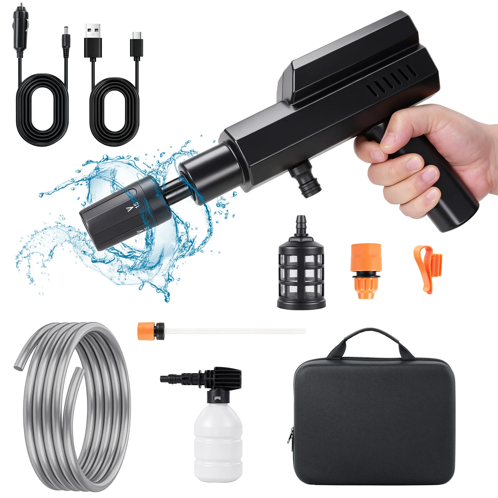 Cordless Pressure Washer 60Bar Brushless Electric Cleaner Gun 5 in 1 Nozzle for Makita Battery Car Home Garden Cleaning