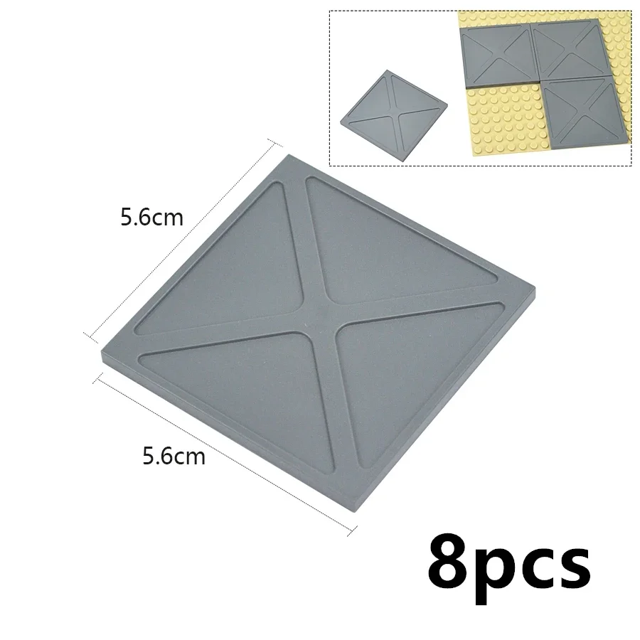 DIY Keramik fliesen Bausteine Moc glatte Figuren Ziegel 4x4 6x6 8x8 8x16 7x7 kompatibel pädagogische kreative Spielzeuge